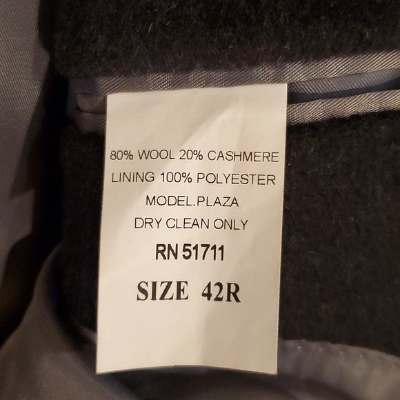 Calvin Klein wool blend black topcoat - Picture 2 of 4